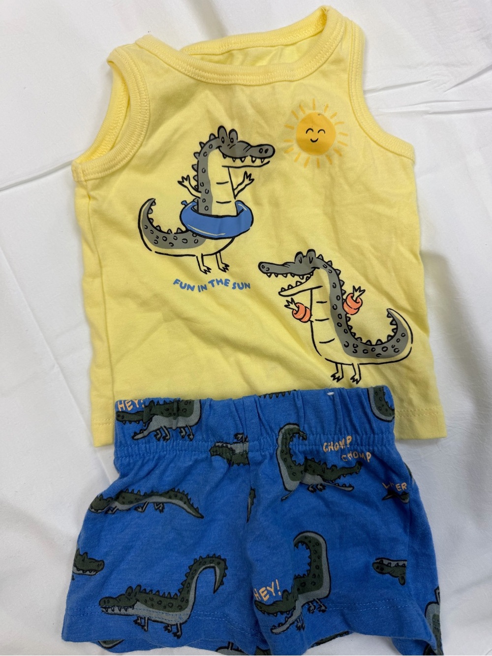 Garanimals Yellow Crocodile Tank Top with Blue Croc-Print Shorts